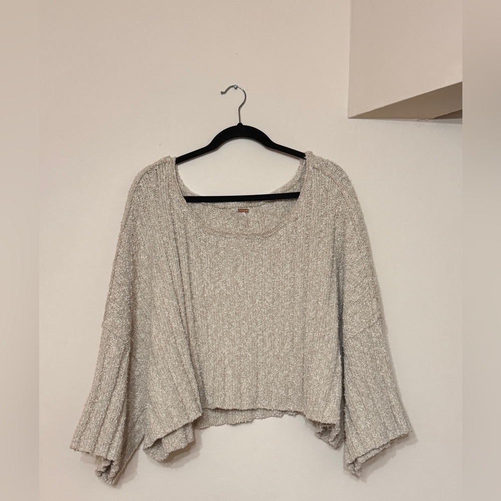 Free People Size Large Good Day Cropped Pullover Sweater